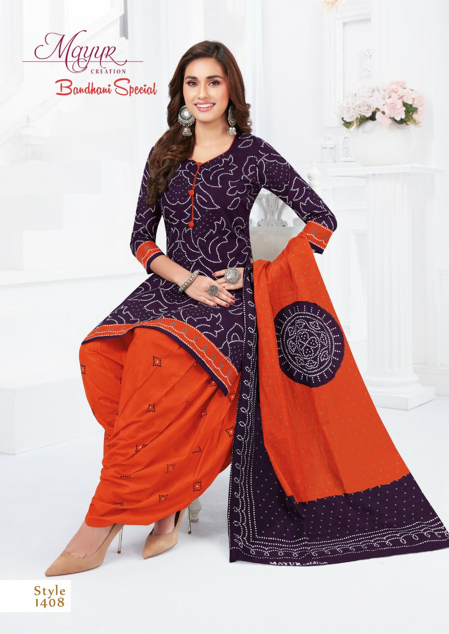 Mayur Bandhani Special 14 Cotton Printed Casual Daily Wear Dress Material Collection